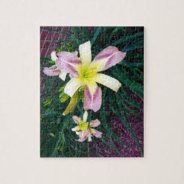 Paarse en gele Lily Puzzle Legpuzzel