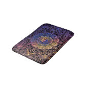 Paarse en gele mandala: handgetekend ontwerp badmat (Gekanteld)