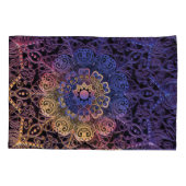 Paarse en gele mandala: handgetekend ontwerp kussensloop (Achterkant)