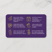 Paarse en gele nagels Aftercare Kaart Visitekaartje (Achterkant)