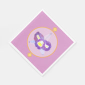 Paarse en gele orchideeënpapier servet (Hoek)