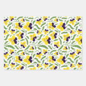 Paarse en gele Pansey Flowers Inpakpapier Vel (Voorkant)