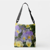 Paarse en Gele Pansies Crossbody Tas (Voorkant)