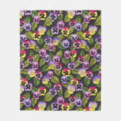 Paarse en gele Pansies Floral Fleece Blanket (Voorkant)