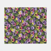 Paarse en gele Pansies Floral Fleece Blanket (Voorkant (Horizontaal))