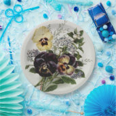 paarse en gele Pansies Papieren Bordje (Feest)