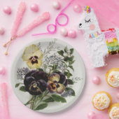 paarse en gele Pansies Papieren Bordje (Feest)