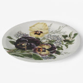 paarse en gele Pansies Papieren Bordje (Gekanteld)