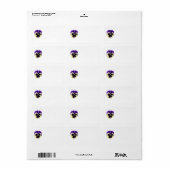 Paarse en gele Pansy Adresetiketten Etiket (Full Sheet)