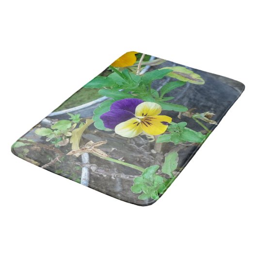 Paarse en gele Pansy Badmat (Gekanteld)