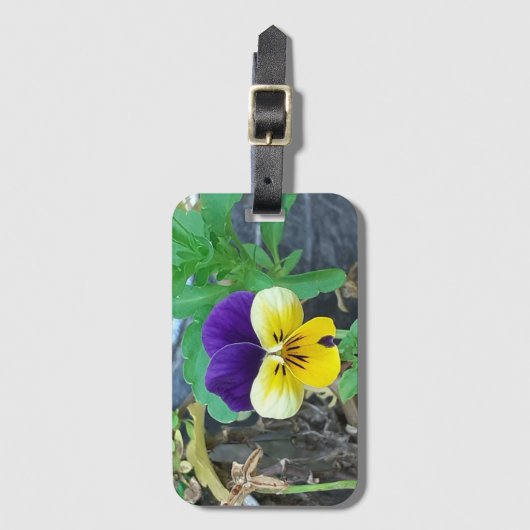 Paarse en gele Pansy Bagagelabel (Voorkant (verticaal))