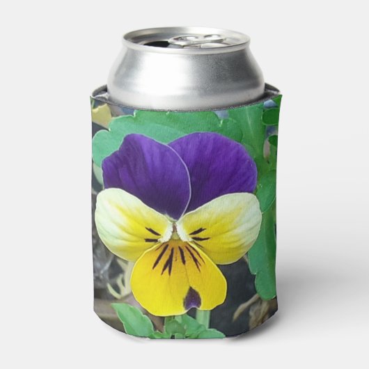 Paarse en gele Pansy Blikjeskoeler (Blikje Voorkant)