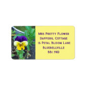 Paarse en gele Pansy Etiket (Voorkant)