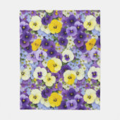 Paarse en gele Pansy Flowers Fleece Deken (Voorkant)