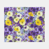 Paarse en gele Pansy Flowers Fleece Deken (Voorkant (Horizontaal))