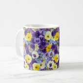 Paarse en gele Pansy Flowers Koffiemok (Voorkant links)