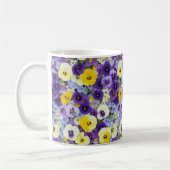 Paarse en gele Pansy Flowers Koffiemok (Links)