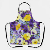 Paarse en gele Pansy Flowers Schort (Voorkant)