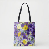 Paarse en gele Pansy Flowers Tote Bag (Voorkant)