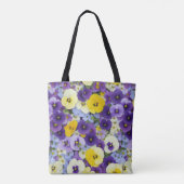 Paarse en gele Pansy Flowers Tote Bag (Achterkant)