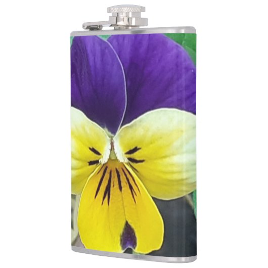 Paarse en gele Pansy Heupfles (Links)