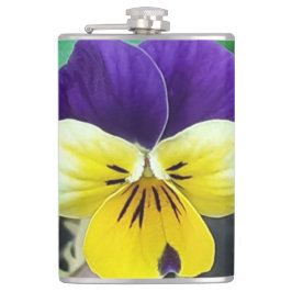 Paarse en gele Pansy Heupfles