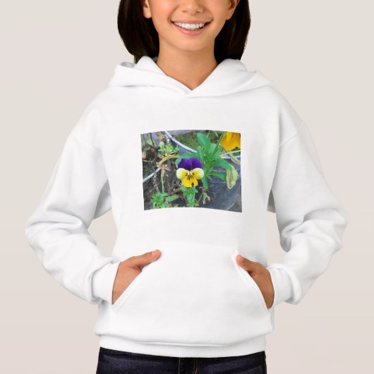 Paarse en gele Pansy Hoodie (Voorkant)