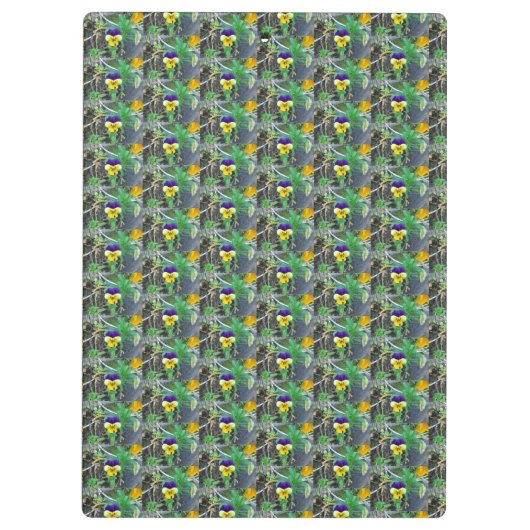 Paarse en gele Pansy Klembord (Achterkant)