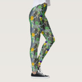 Paarse en gele Pansy Leggings (Rechts)