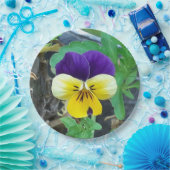 Paarse en gele Pansy Papieren Bordje (Feest)