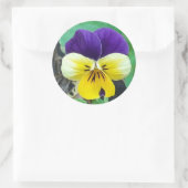 Paarse en gele Pansy Ronde Sticker (Tas)