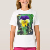 Paarse en gele Pansy T-shirt (Voorkant)