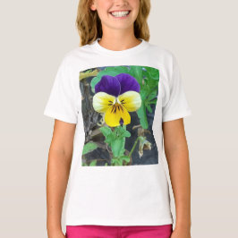 Paarse en gele Pansy T-shirt
