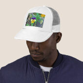 Paarse en gele Pansy Trucker Pet (In situ)
