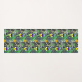 Paarse en gele Pansy Yogamat (Achterkant (horizontaal))