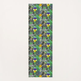 Paarse en gele Pansy Yogamat