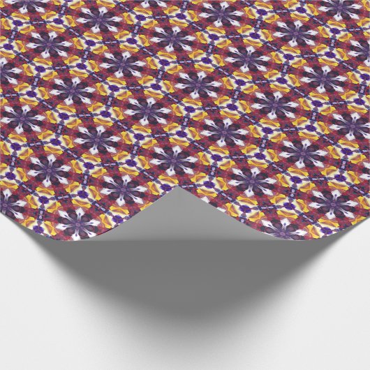 Paarse en Gele Patroon Elegant Inpakpapier (Hoek)
