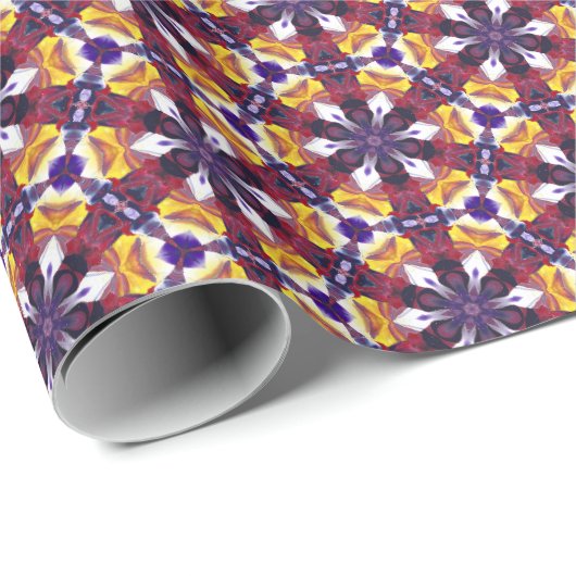 Paarse en Gele Patroon Elegant Inpakpapier (Rol Hoek)