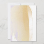 Paarse en gele penseelstreken, minimale bruiloft save the date (Achterkant)