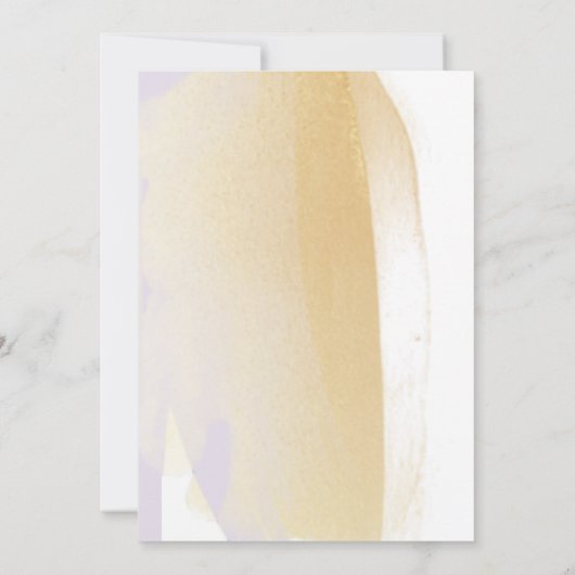 Paarse en gele penseelstreken, minimale bruiloft save the date (Achterkant)