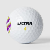 Paarse en gele platter, versteld golfballen (Logo)
