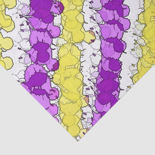 Paarse en gele platter, versteld tissuepapier (Detail)