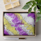 Paarse en gele platter, versteld tissuepapier (Geschenk)