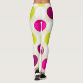 Paarse en gele poka stikt leggings (Achterkant)