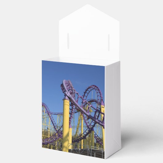 Paarse en gele Rollers Onderzetters tracks Bedankdoosjes (Geopend)