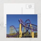 Paarse en gele Rollers Onderzetters tracks Briefkaart (Voorkant / Achterkant)