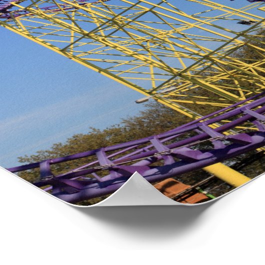 Paarse en gele Rollers Onderzetters tracks Poster (Hoek)