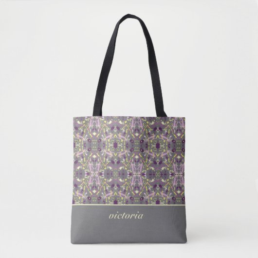 Paarse en gele schildpad tote bag (Voorkant)