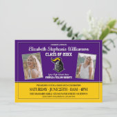 Paarse en gele scholenpartij kaart (Staand voorkant)