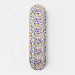 paarse en gele spleet en verfdruppel skateboard